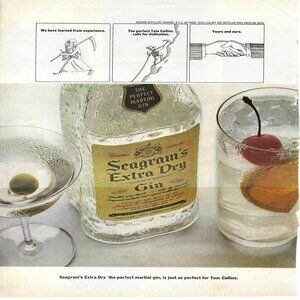 1967 Seagram’s Extra Dry Gin Perfect Martini Vintage Magazine Print Ad/Poster